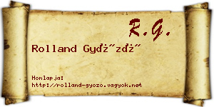 Rolland Győző névjegykártya